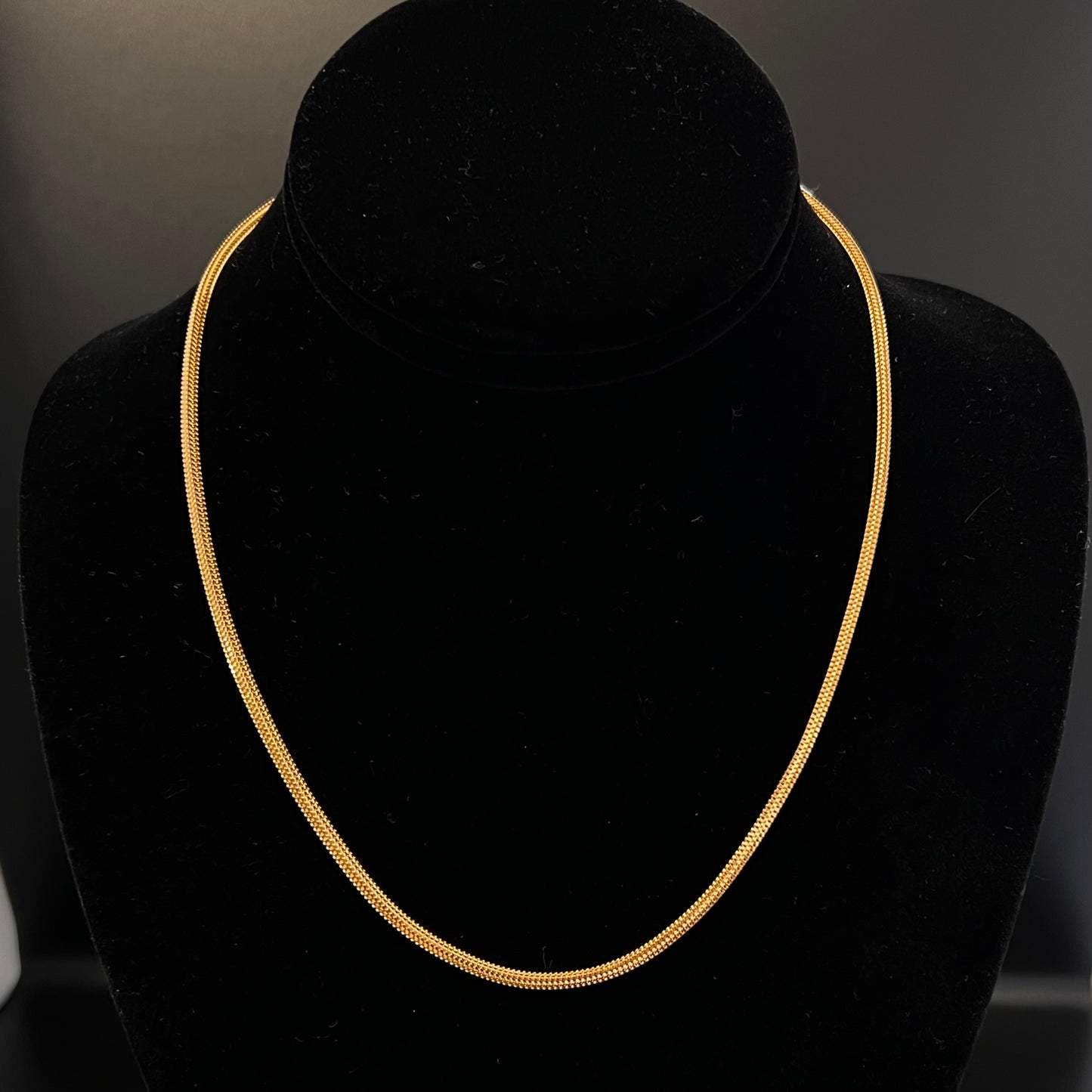 3 mm Slim Box Chain in 22k Gold