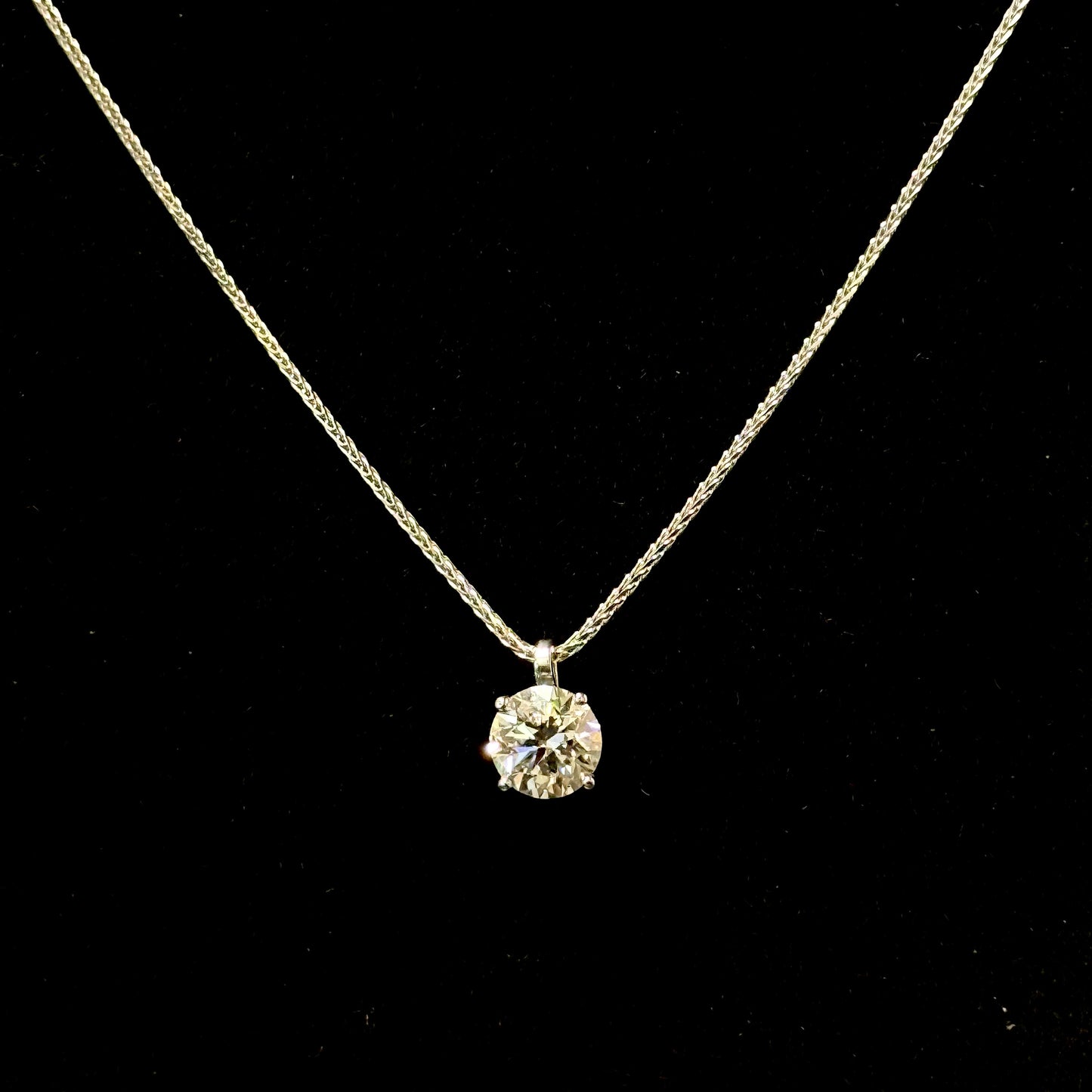 Sparkling 2.42 Carat Oval-Cut Diamond Pendant with Slim Wheat Chain