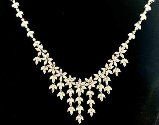 Illustrious 23.51 Carat Diamond Necklace with Layered Drops