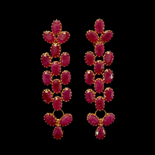 Stunning Drop Ruby Earrings