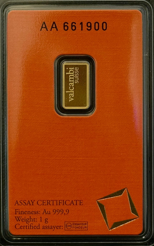 Minted Valcambi Gold Bar (Sealed with Assay)