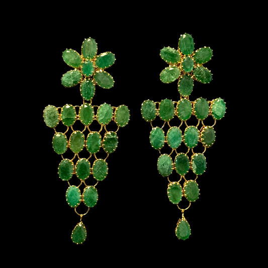 Glimmering Emerald Drop Earrings