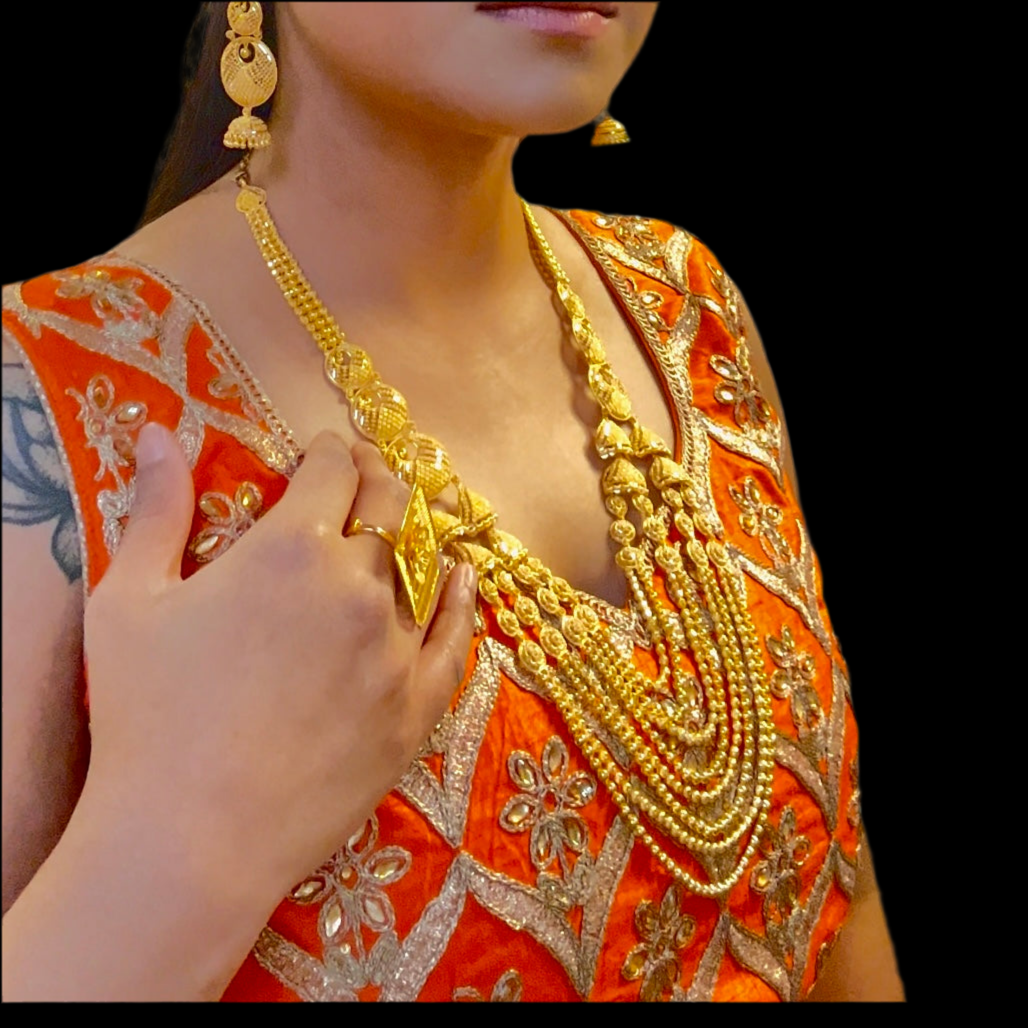 Royal Rani Haar with Splendid Chandbali and Jhumka Earrings