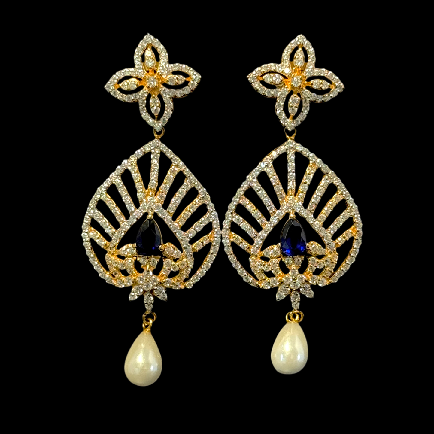 Grand Bridal Sapphire & Cubic Zarconia Set