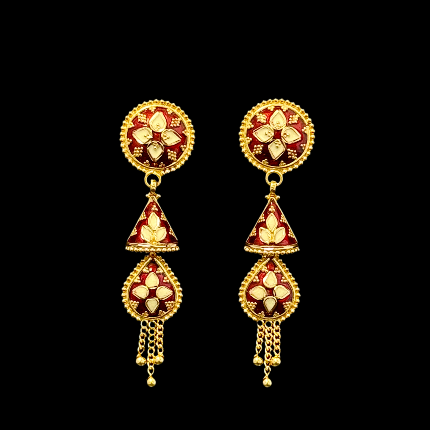 Eye-Catching Three-Row Meena Necklace Choker