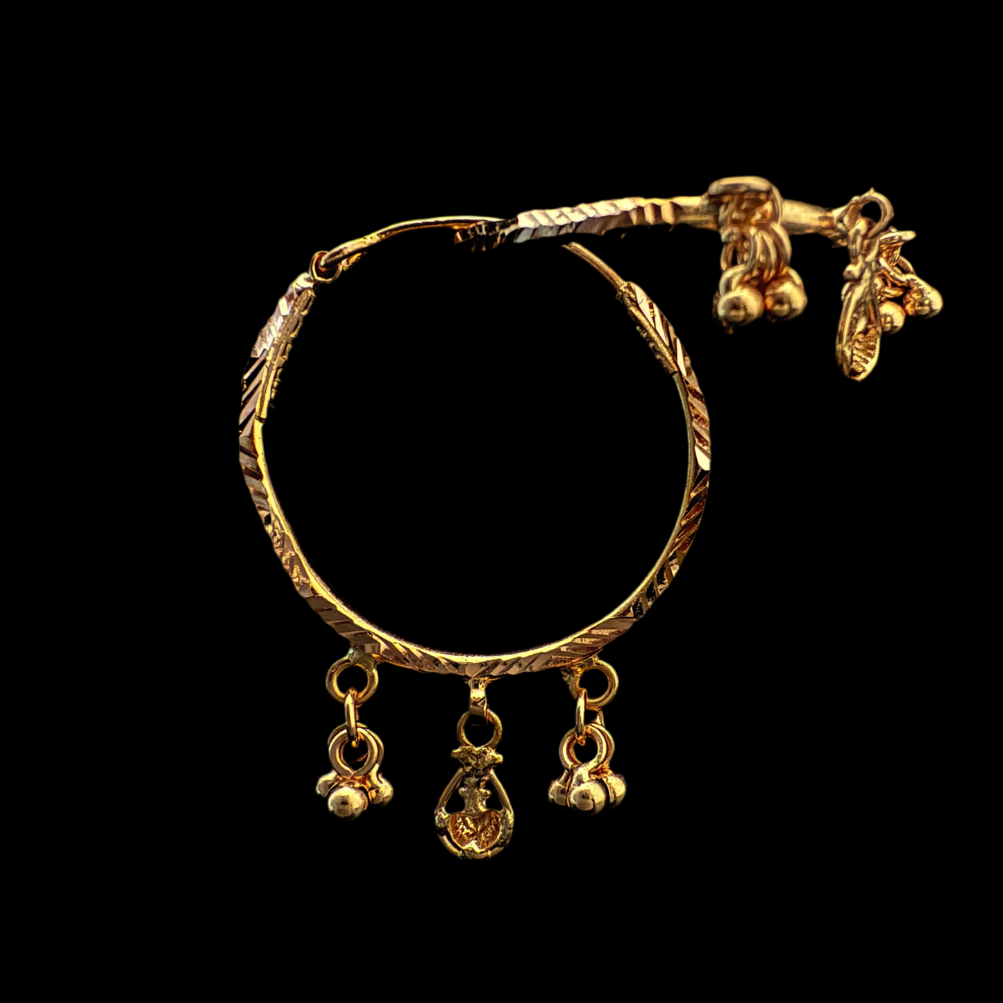 Gorgeous Gold Hoops With Hanging Charms