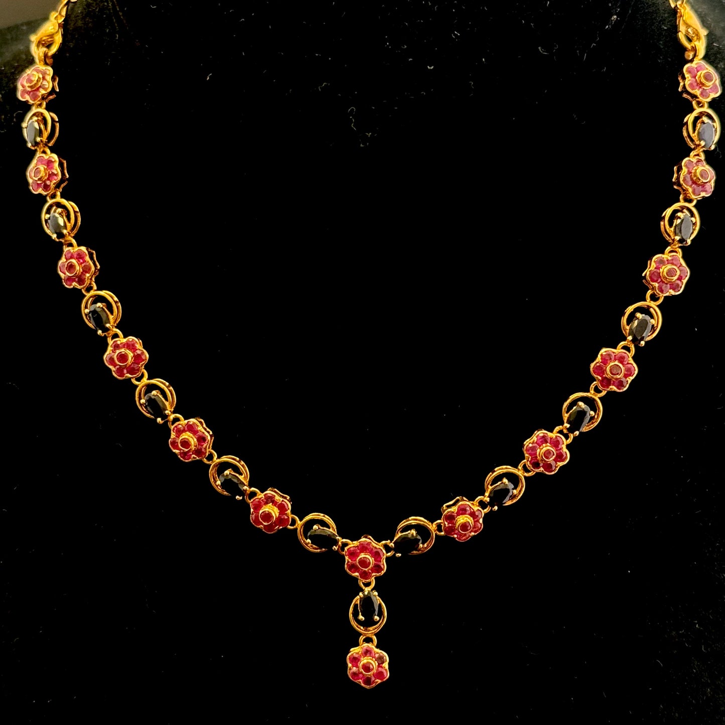Precious Ruby & Sapphire Cocktail Necklace