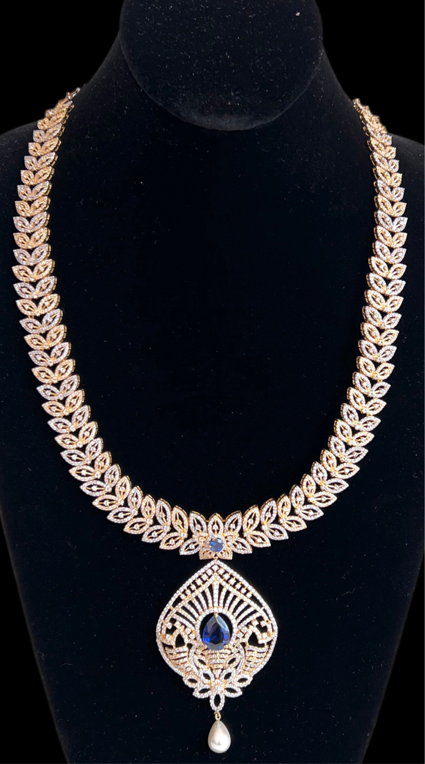 Grand Bridal Sapphire & Cubic Zarconia Set