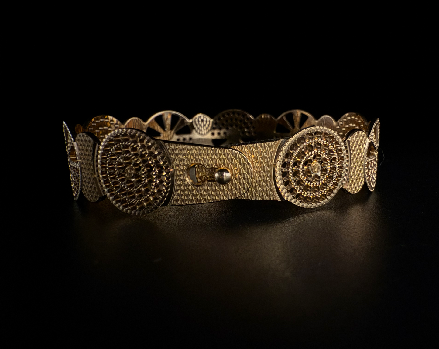 Flattering Gold Circular Cuff