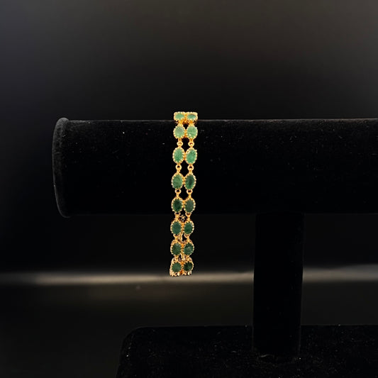 Bold Double Emerald Flexible Bracelet