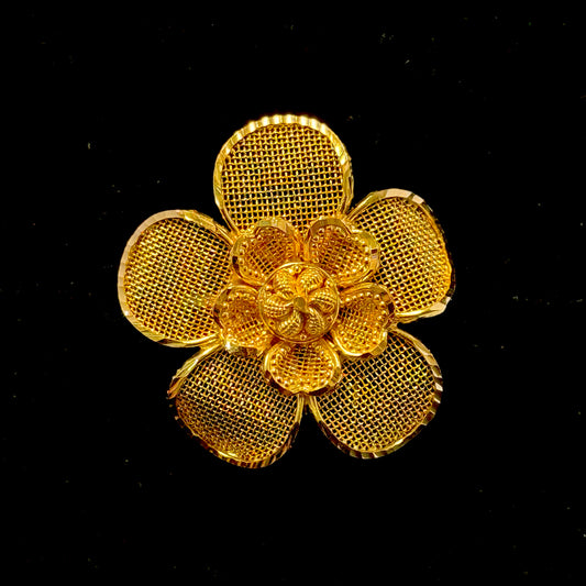 Adjustable Inverted Golden Flower Ring