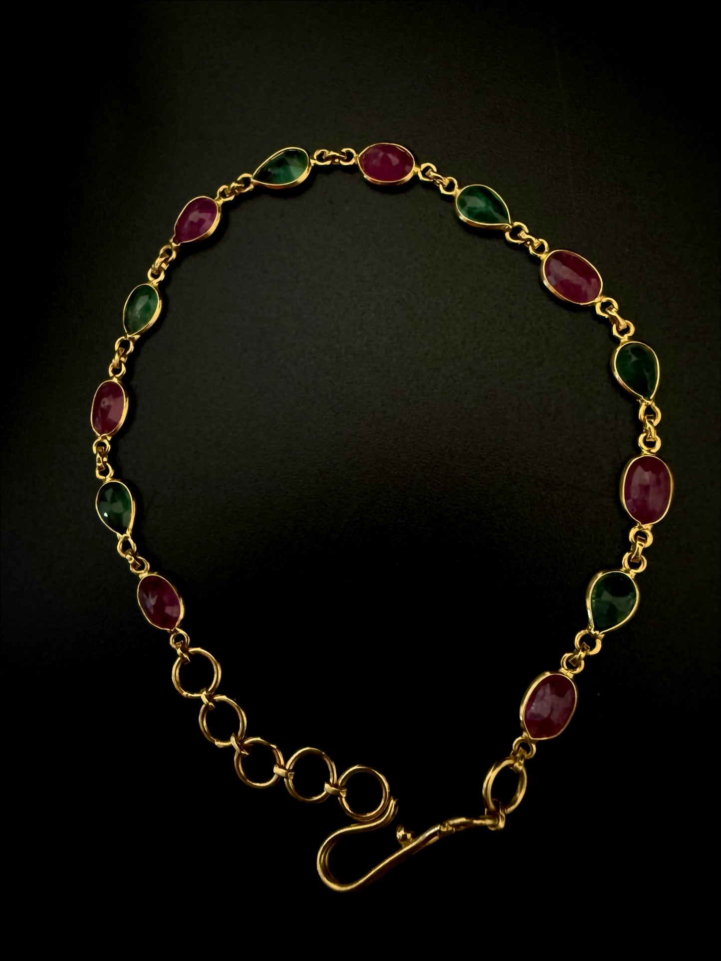 Alternating Ruby & Emerald Bracelet
