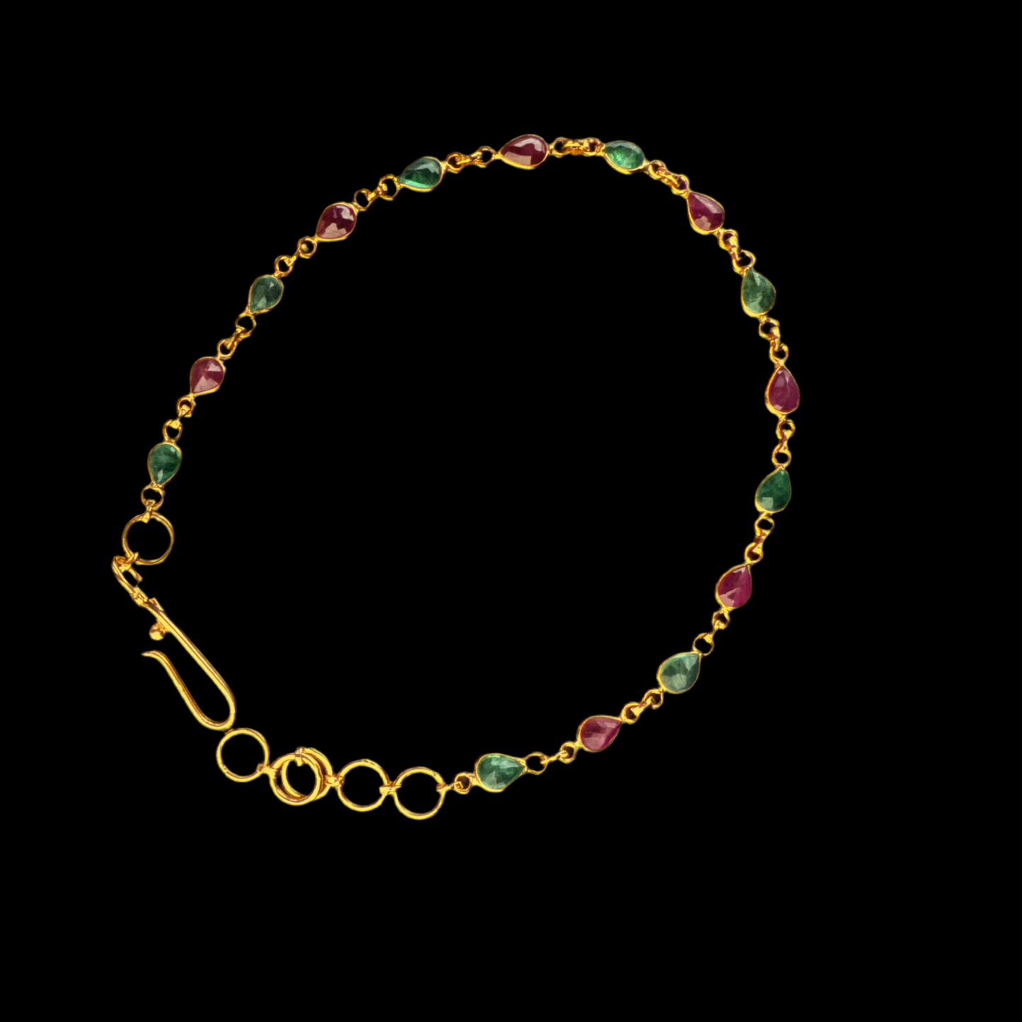 Chic Emerald & Ruby Bracelet