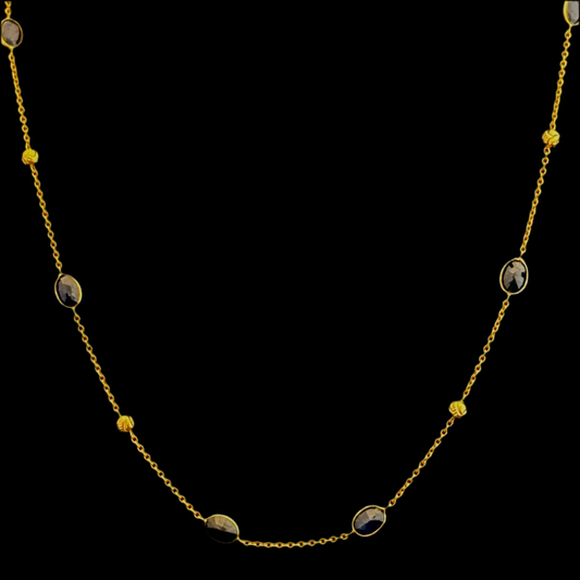 Statement Sapphires Set in Gold Chain