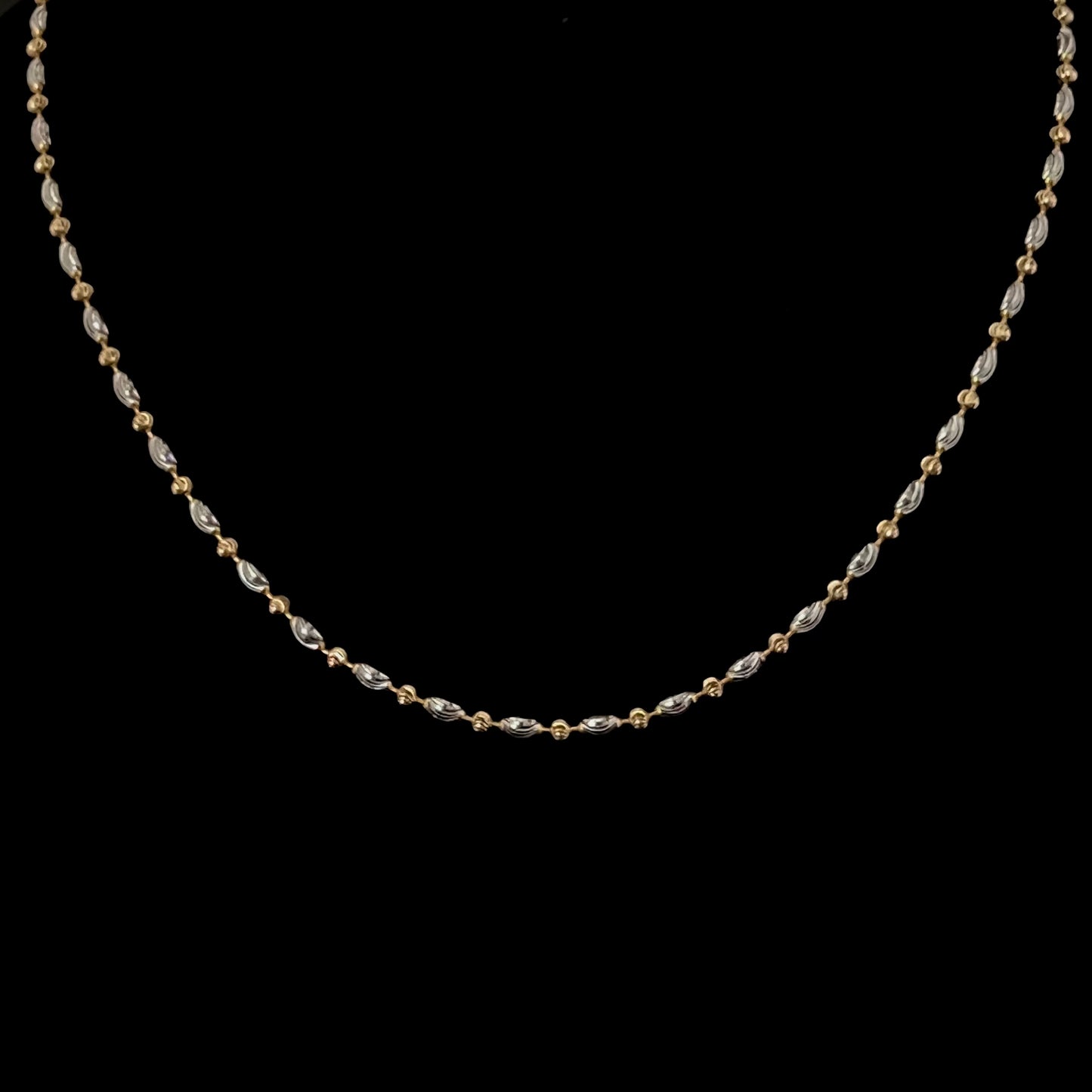 Two-Tone Gold Beaded Chain