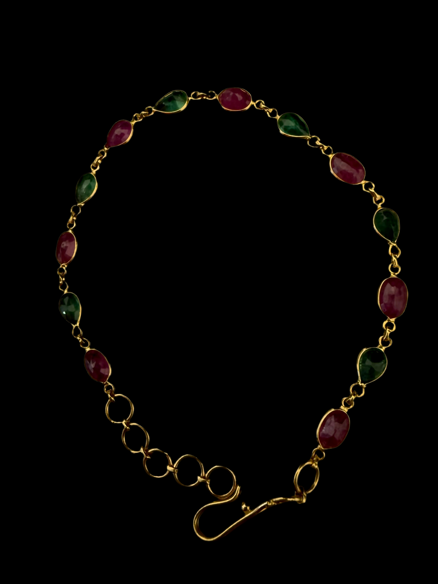Alternating Ruby & Emerald Bracelet
