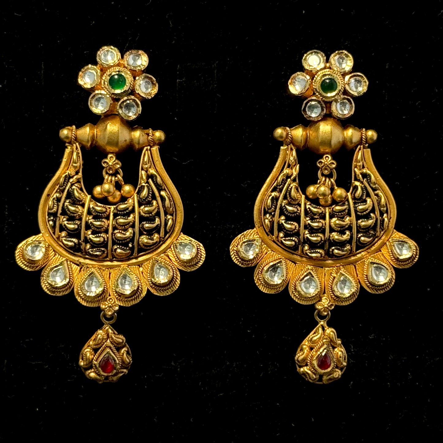 Tribal Antique Gold Necklace Set with Earrings
