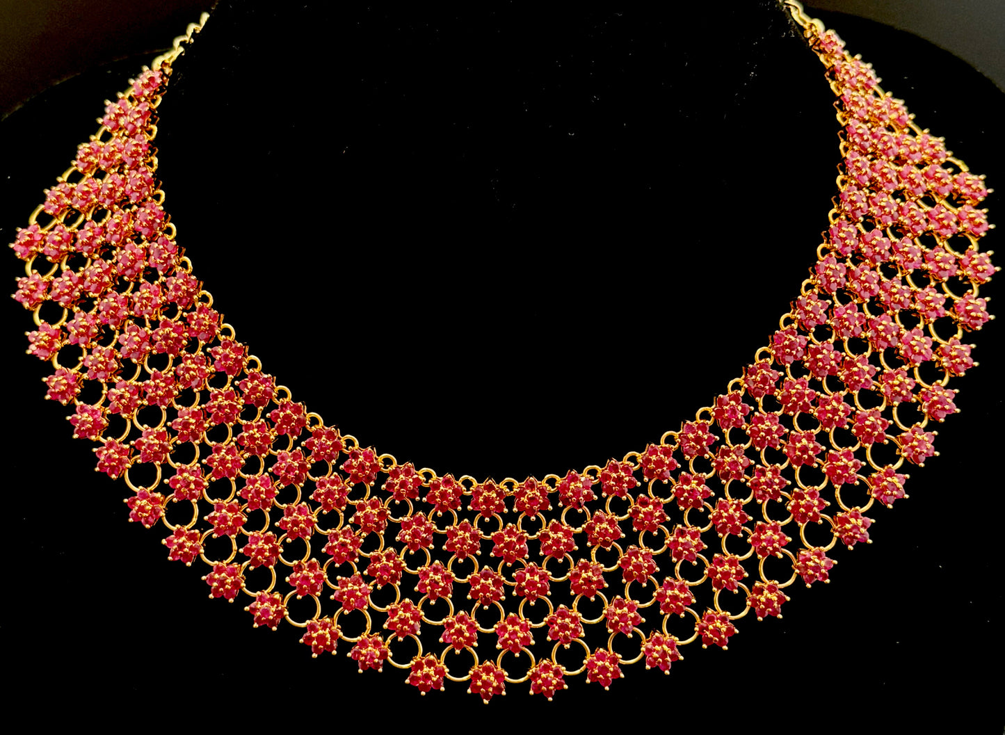 Outstanding Ruby Studded Necklace and Earrings