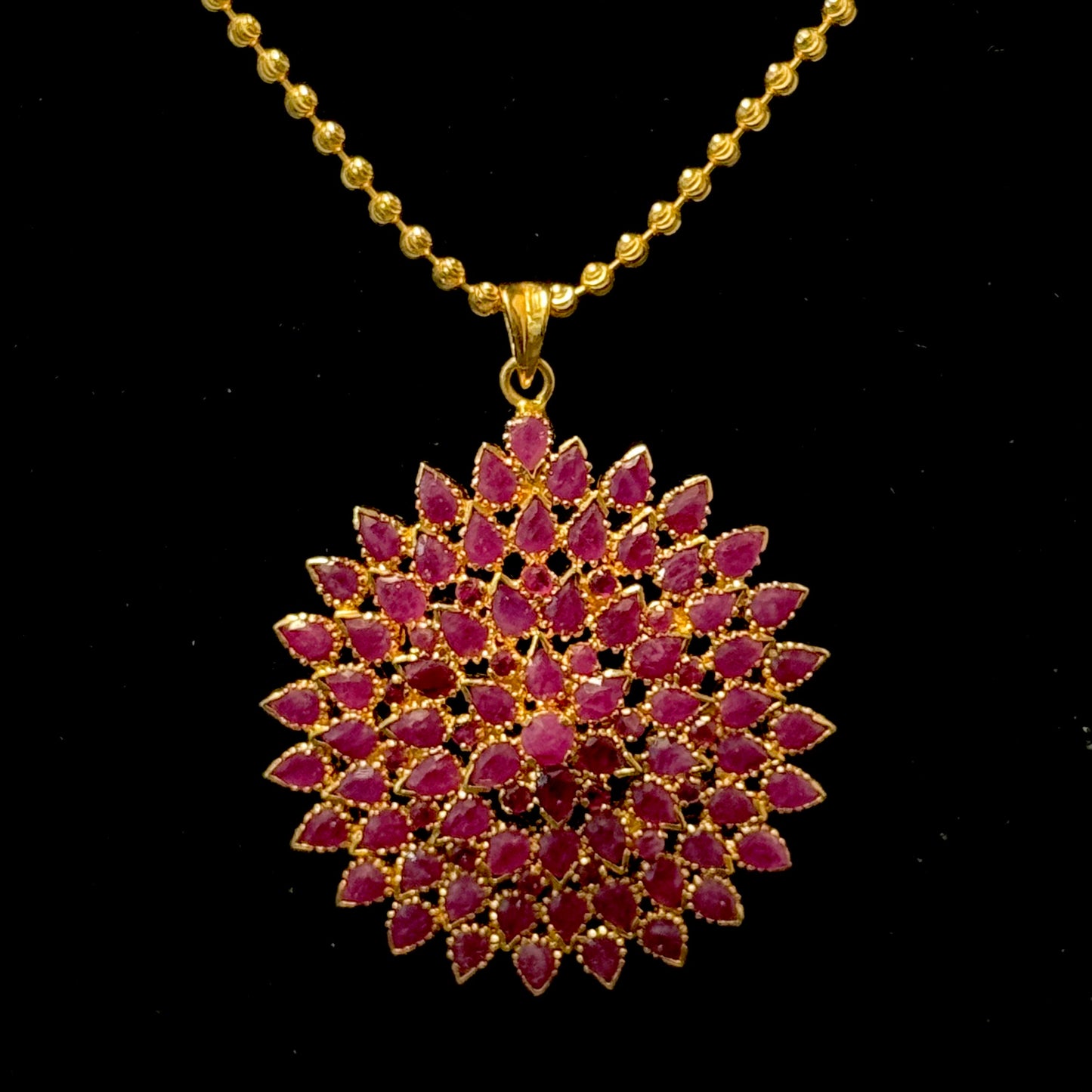 Riveting Ruby Pendant Set