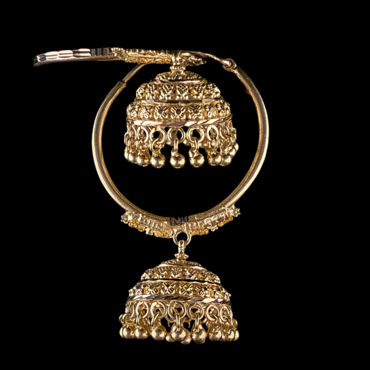 Stunning Gold Hoop with Precious Jhumka