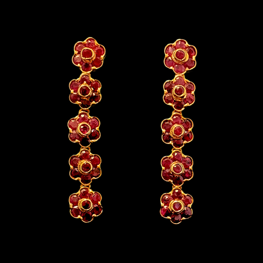 Tasteful Ruby Floral Necklace