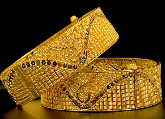 Artistic Kada Set of 2 with Meena Imprint