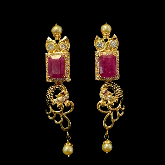 Glistening Ruby Earrings