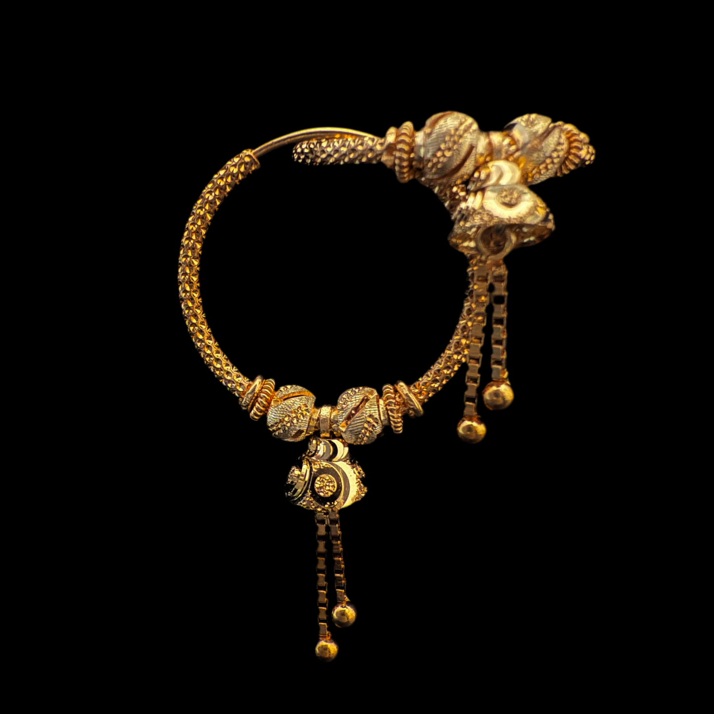 Gorgeous Gold Hoops With Hanging Charms