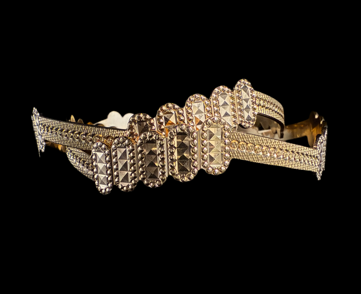 Curved High Polish Gold Bangles