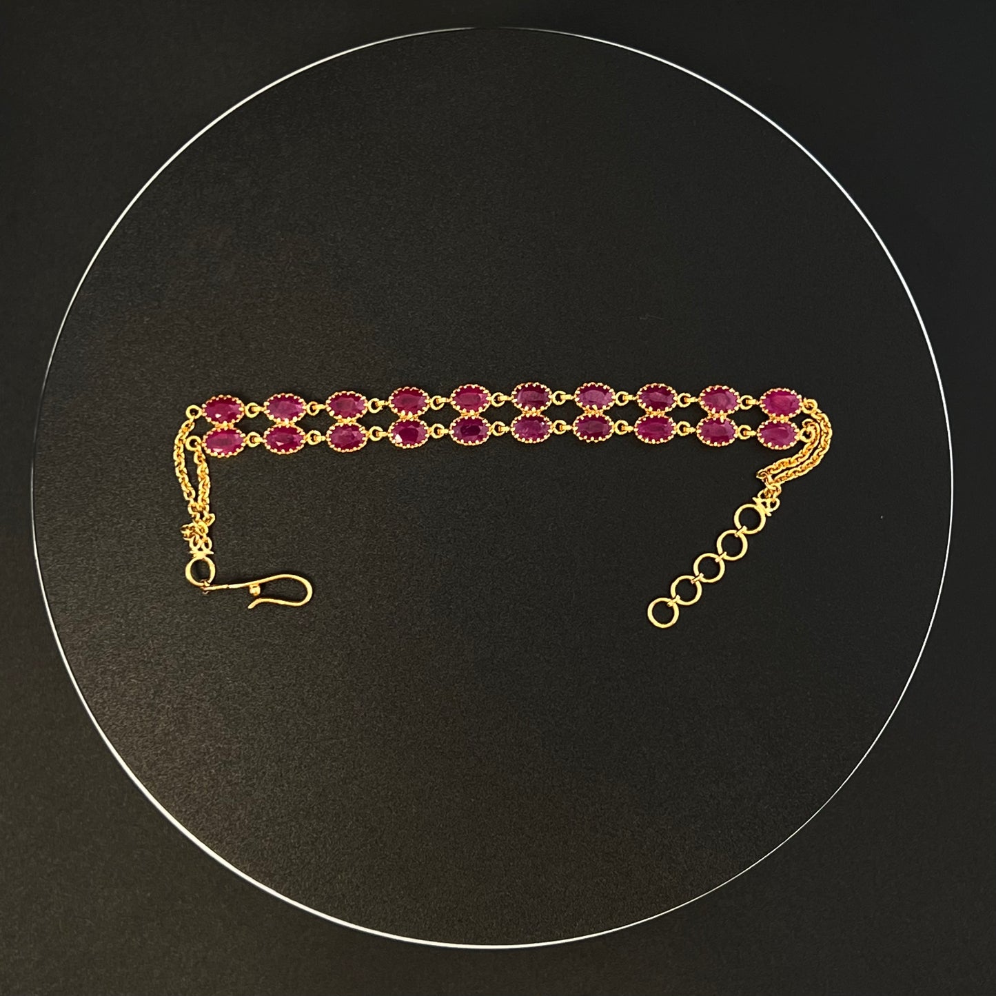 Bold Double Ruby Flexible Bracelet