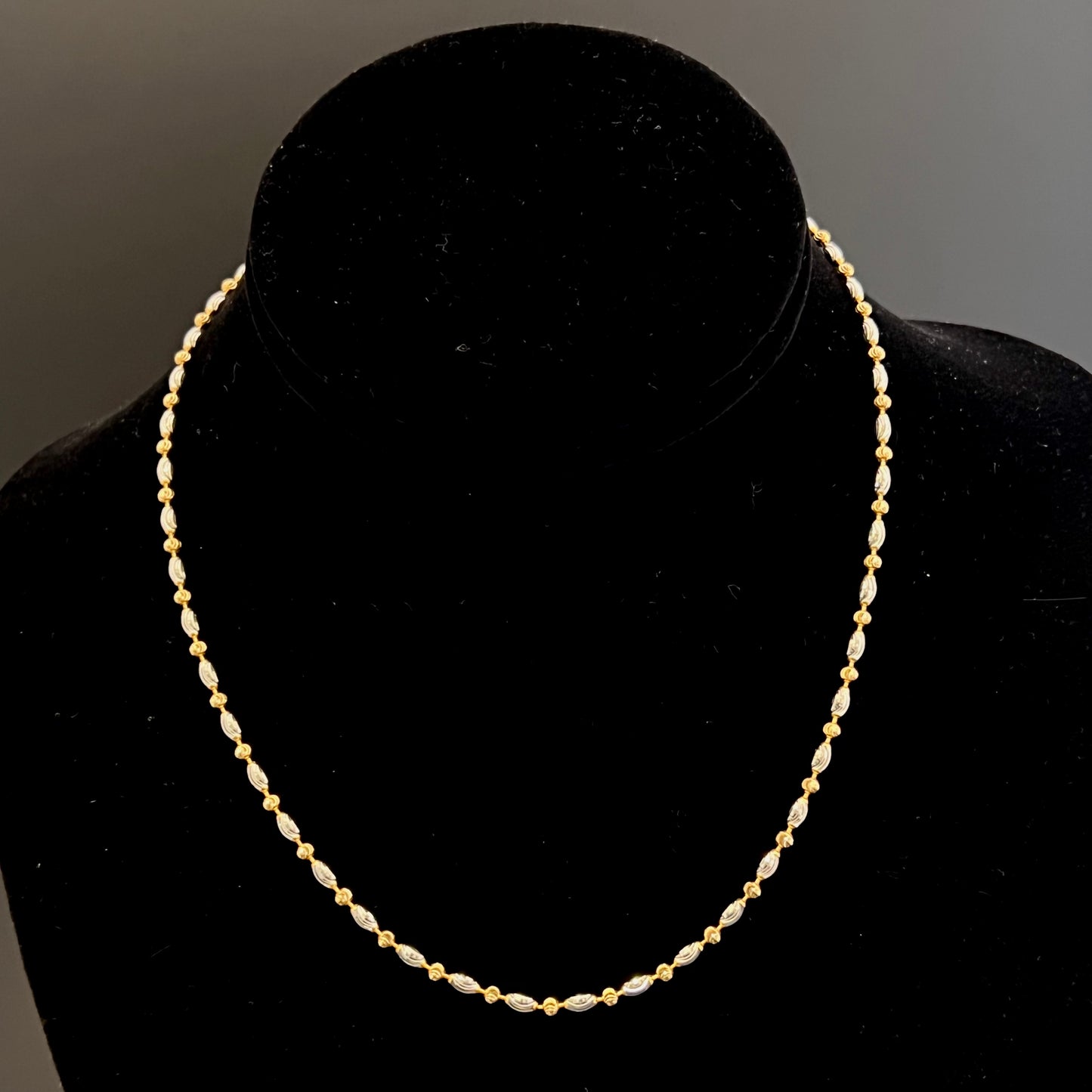 Two-Tone Gold Beaded Chain