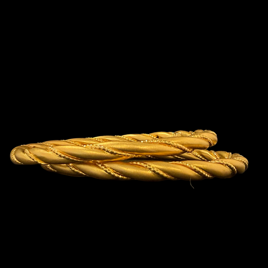 Twisted Golden Bangle Set of 2