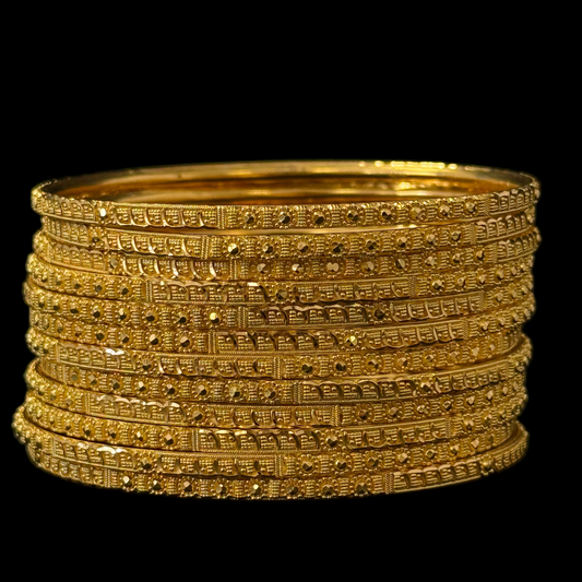 Popping Gold Bangles Set of 12