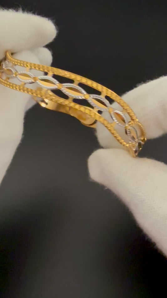 Vintage Gold & Rhodium Cuff Bracelet