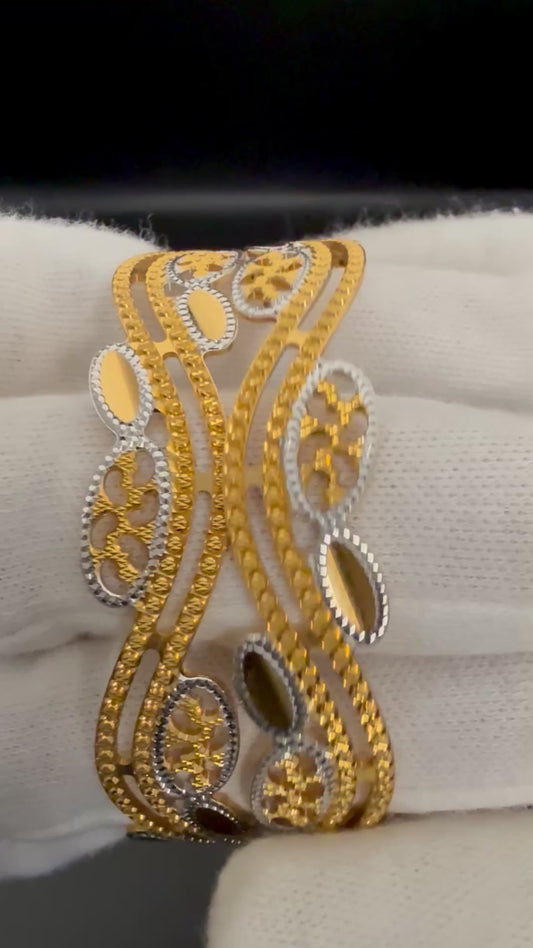 Glitzy Gold Bangles Set of 2