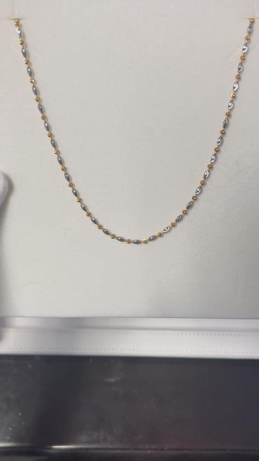 Two-Tone Gold Beaded Chain