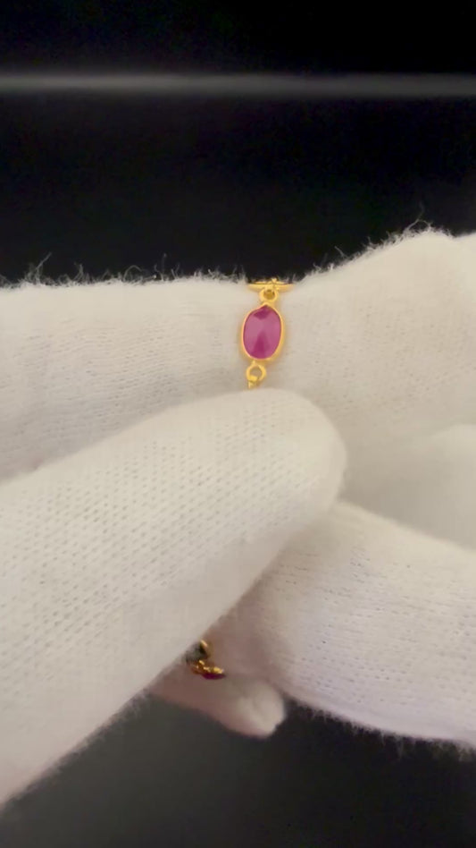 Alternating Ruby & Emerald Bracelet