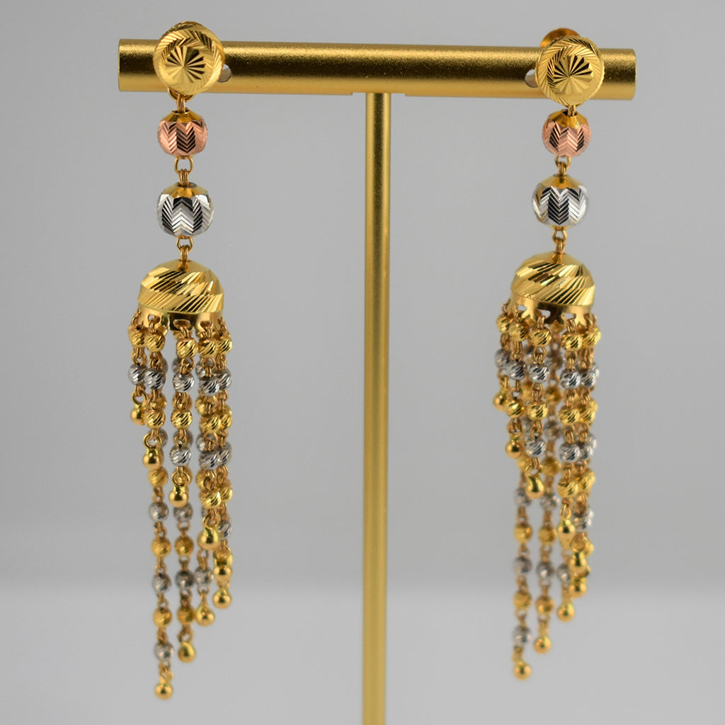 Stunning Multi-Chain Necklace with Tiny Golden Balls