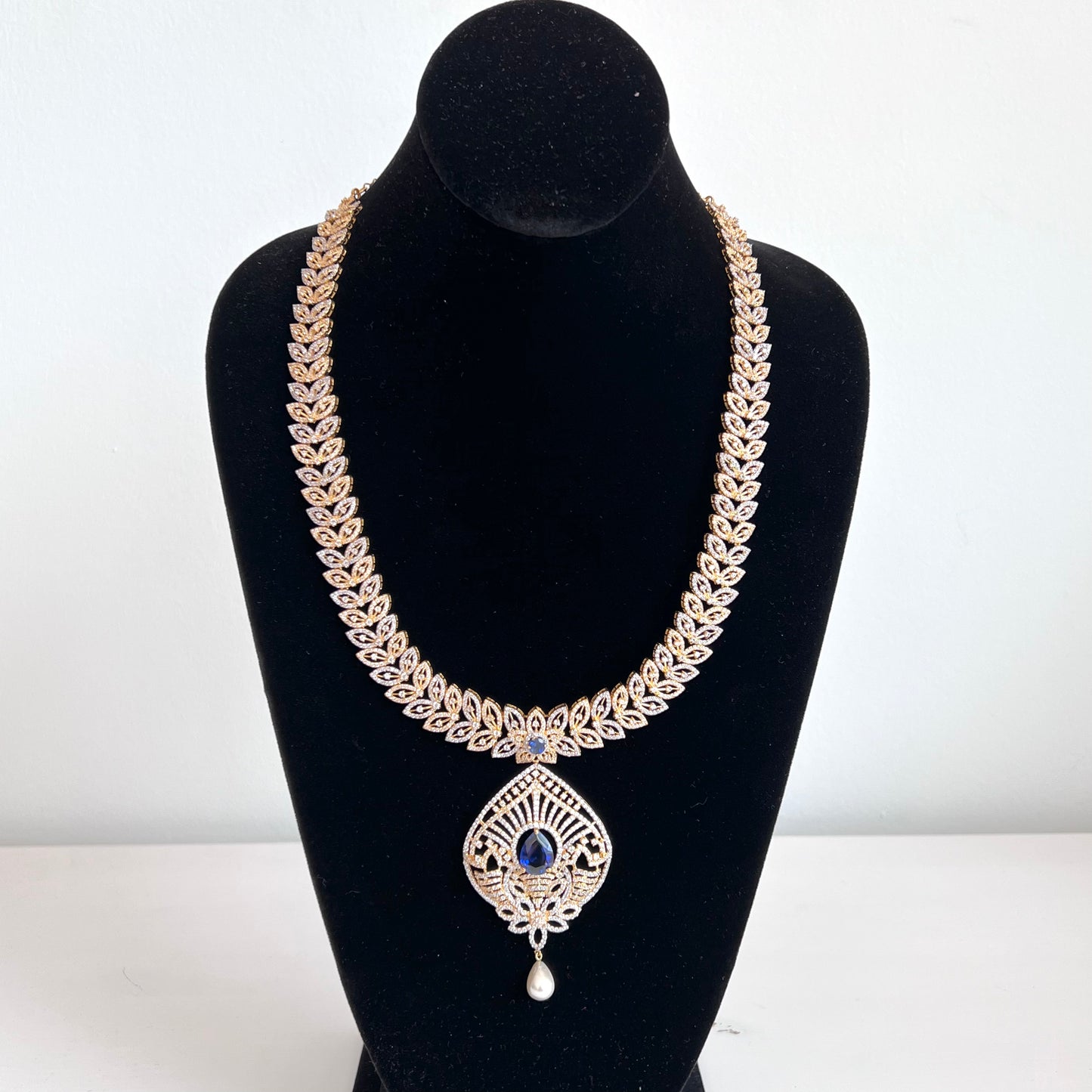 Grand Bridal Sapphire & Cubic Zarconia Set