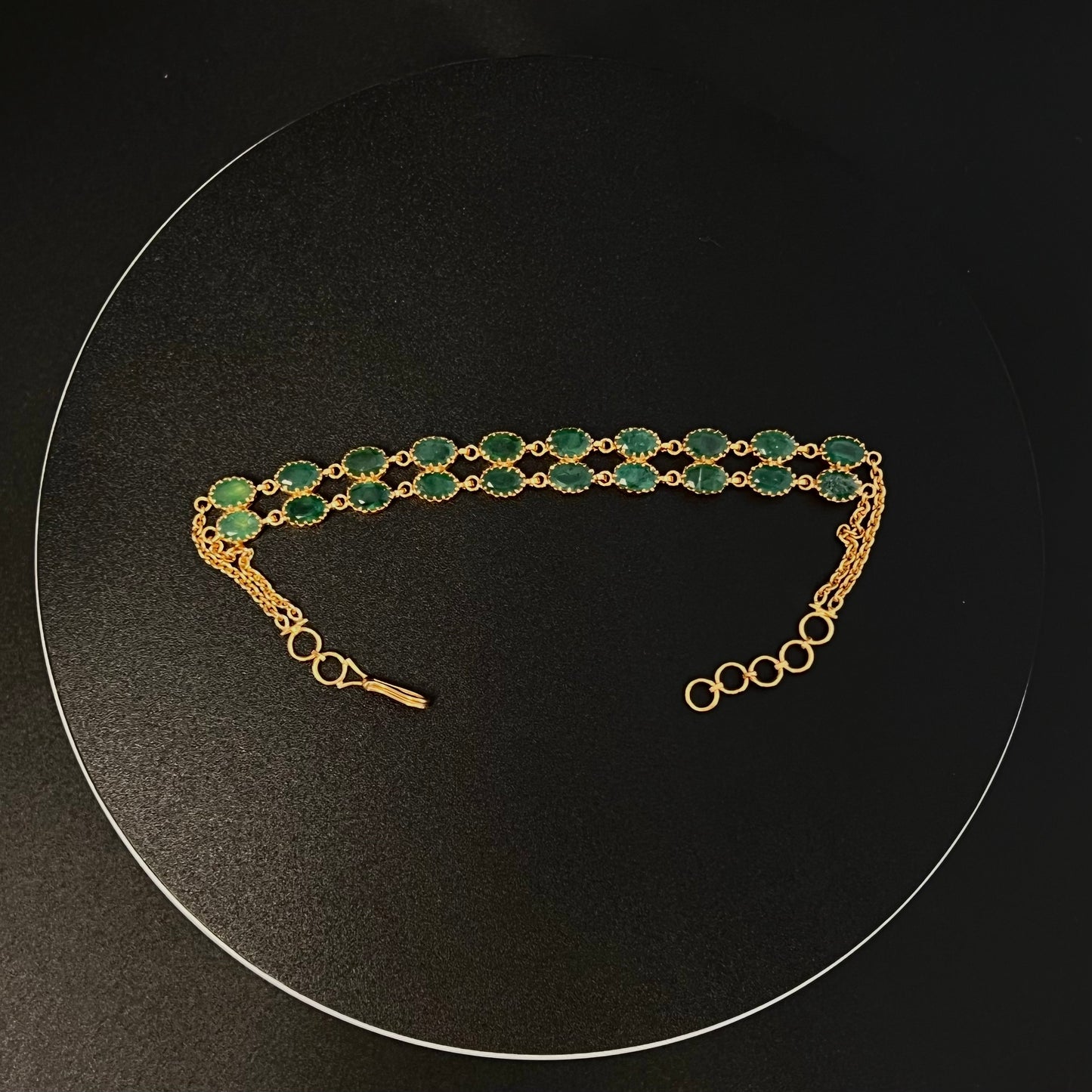 Bold Double Emerald Flexible Bracelet