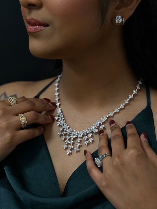 Illustrious 23.51 Carat Diamond Necklace with Layered Drops