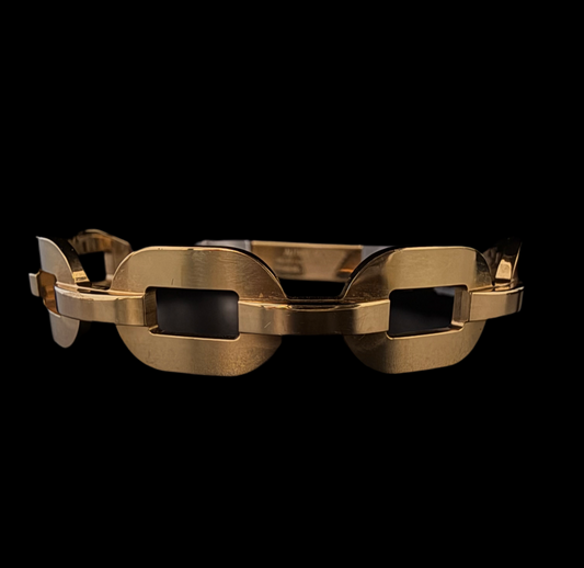 Fashionable Gold & Titanium Cuff