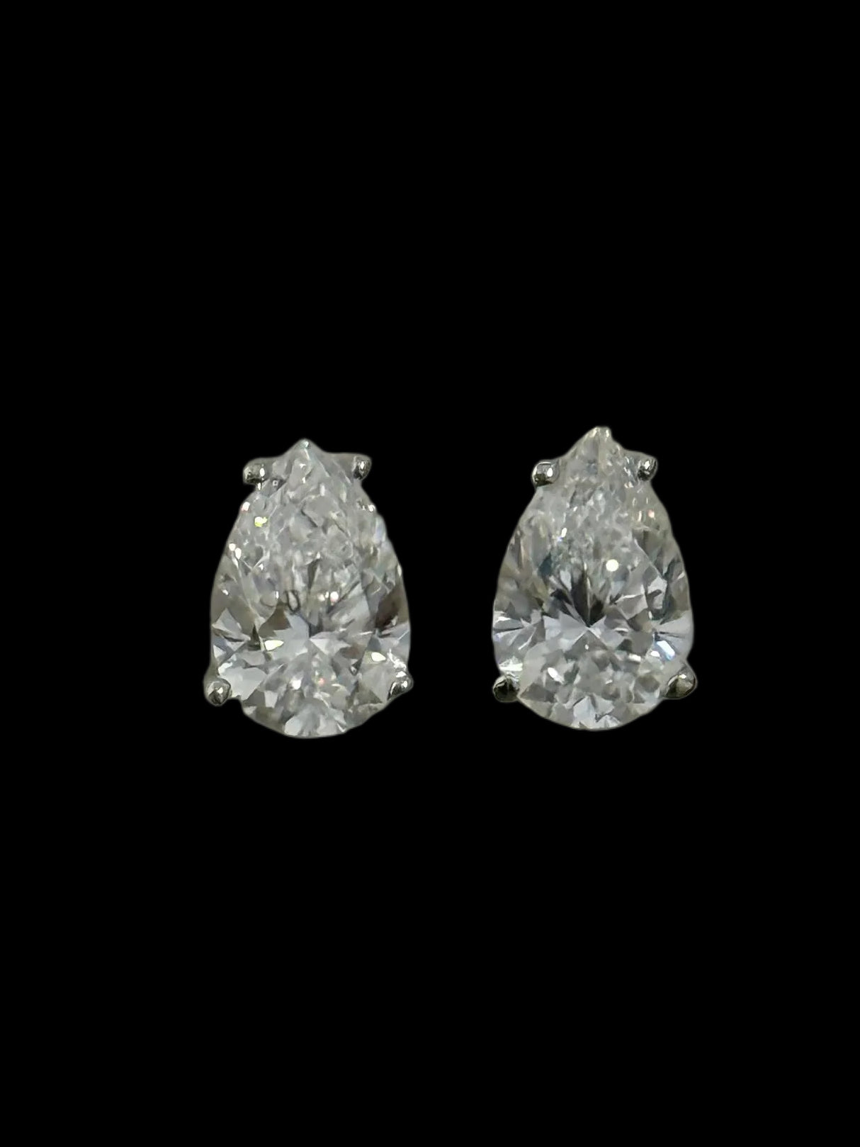 Pear Shaped Lab Grown Diamond Stud Earrings
