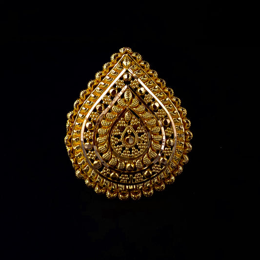 Adjustable Pear-Shaped Gold Ring