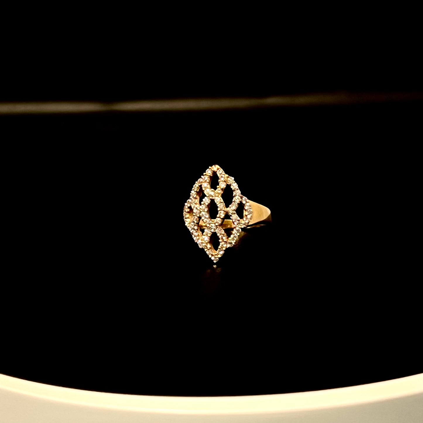 Diamond-Shaped Ring with Stunning CZ