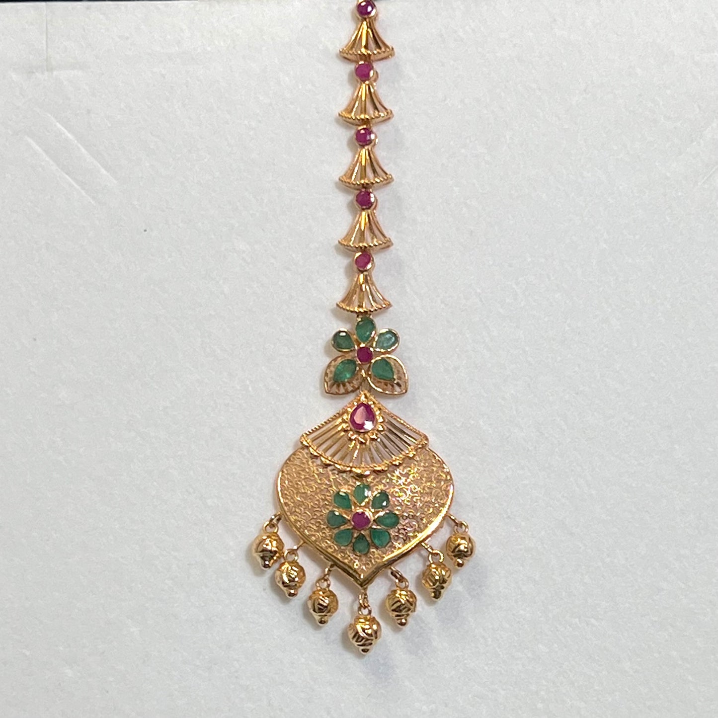 Statement Maang Tikka with Rubies and Emeralds