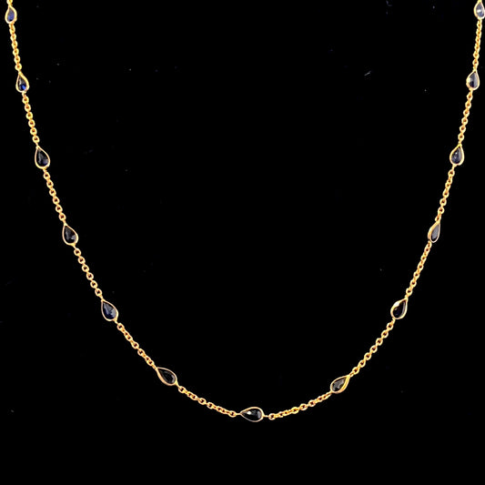 Succulent Sapphire & Gold Chain