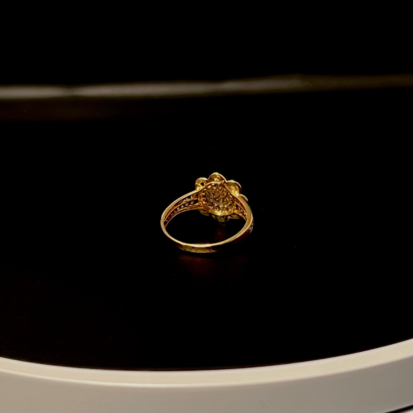 Flower Golden Ring with CZ Stones