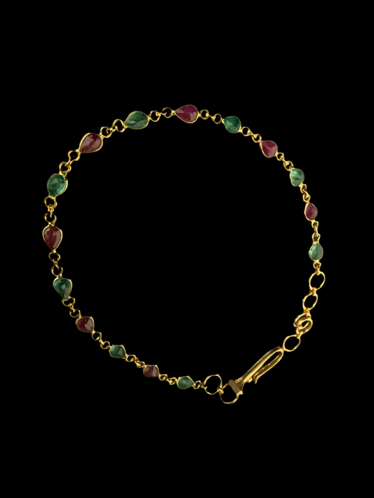 Chic Emerald & Ruby Bracelet