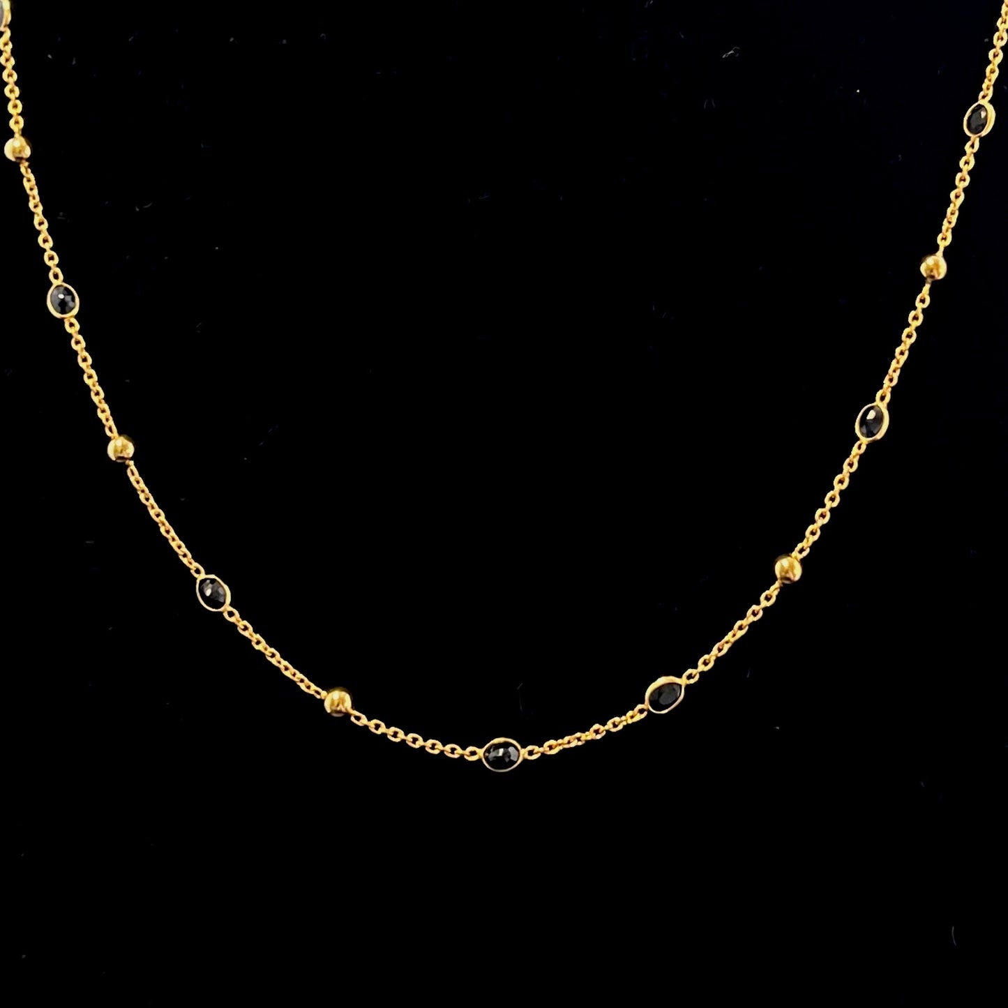 Stunning Sapphire & Gold Ball Chain